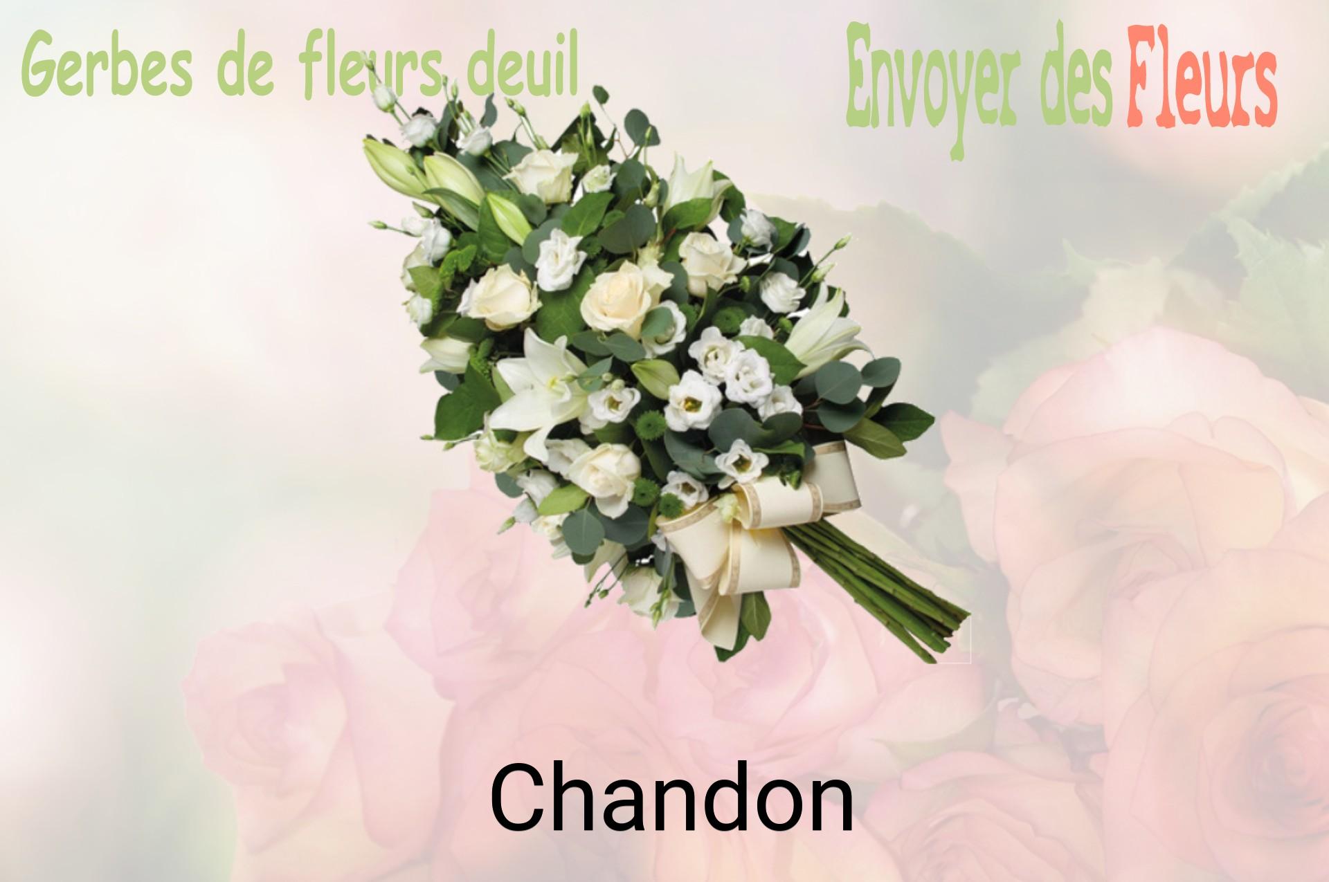 Gerbe de fleurs de deuil livrée à Chandon